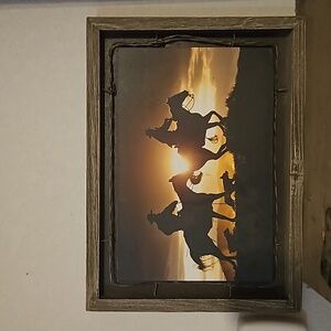 Cowboy artwork with frame